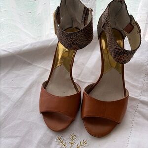 Michael Kors Brown and Snake Print Heels